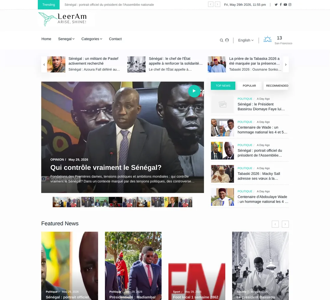 Leeram News, the AI-powered newsstand at leeram.today
